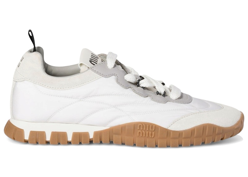 Miu Miu Tyre Sneakers (Women's)in White/Granite Gray