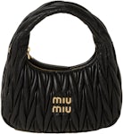 Miu Miu Arcadie Matelassé Leather Tote Bag In Brown