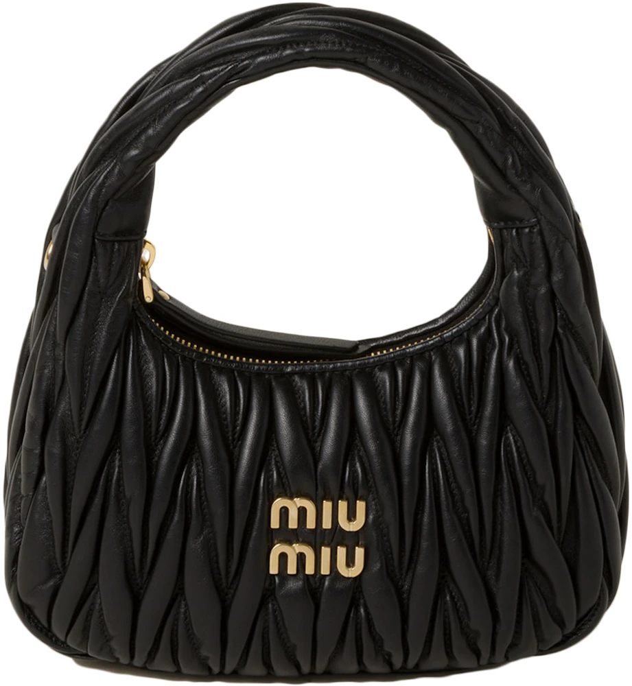 Miu Miu Miu Wander Matelassé Nappa Leather Hobo Bag, Women, Cognac in 2023