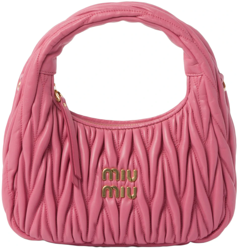 Miu Miu Matelassé Leather Shoulder Bag in Pink