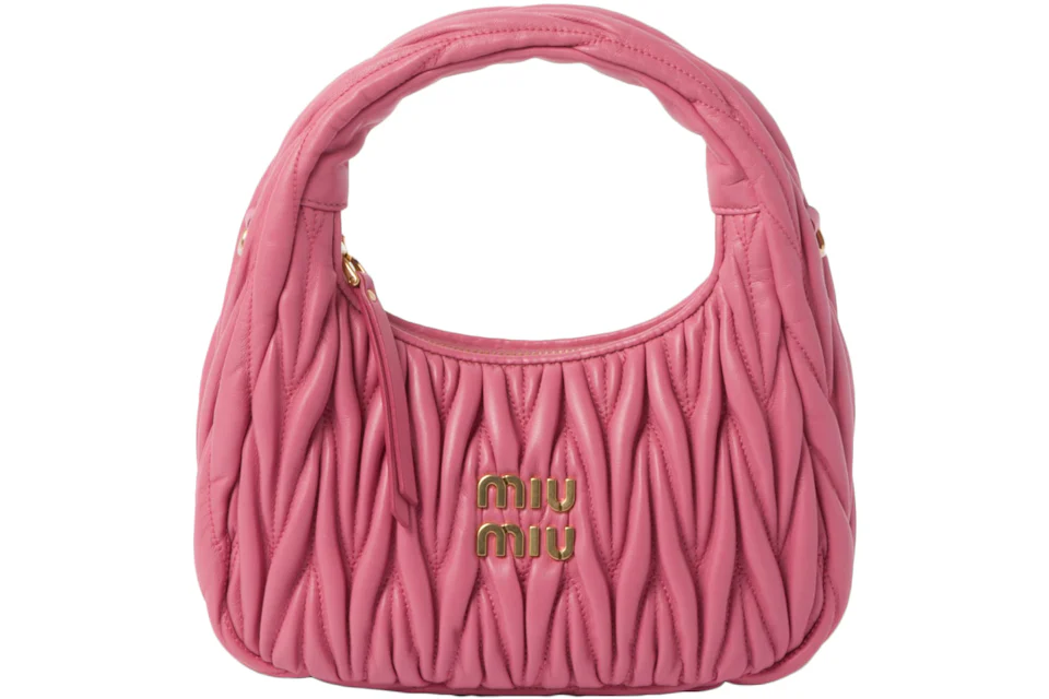 Miu wander matelassé nappa leather mini hobo bag Clearance