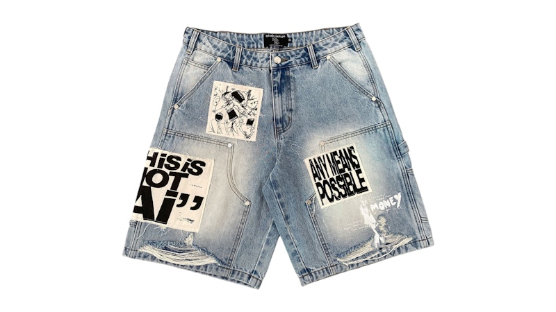 Mixed Emotion AI Denim Shorts Blue