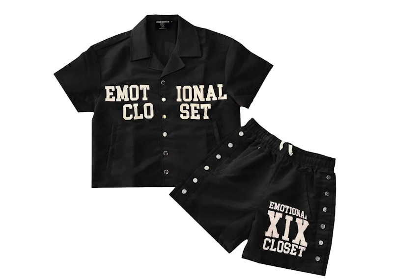 Mixed Emotion Backyard Nylon Short Set Black