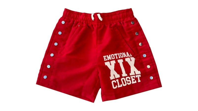 Mixed Emotion Backyard Nylon Shorts Red