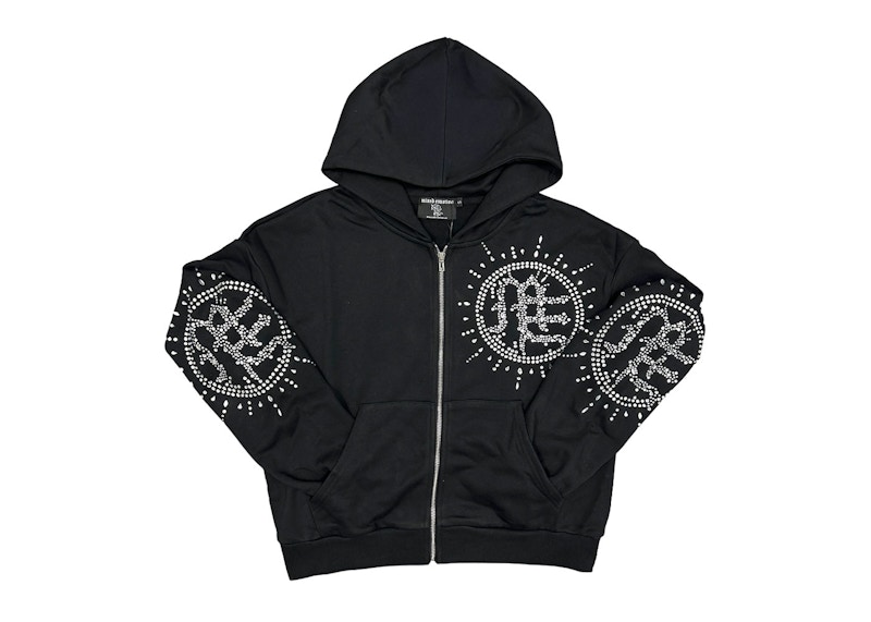 Mixed Emotion Eclipse Rhinestone Hoodie Black