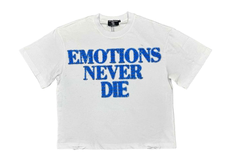 Mixed Emotion Rhinestone Tee White/Blue