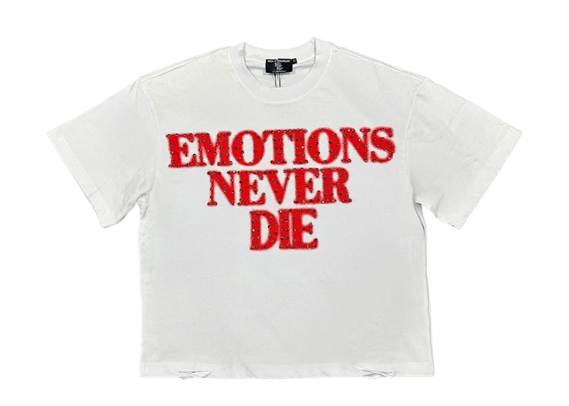Mixed Emotion Rhinestone Tee White/Red