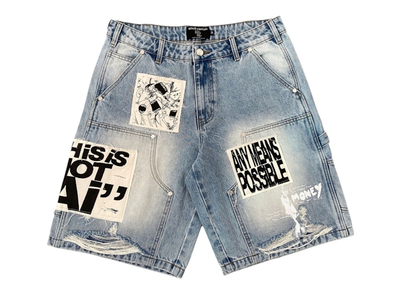 Mixed Emotions AI Denim Shorts Blue