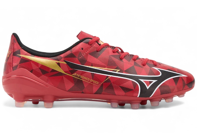 Men's Mizuno Alpha II Select AG Sneakers in Morelia 40Th Red/Black/Gold