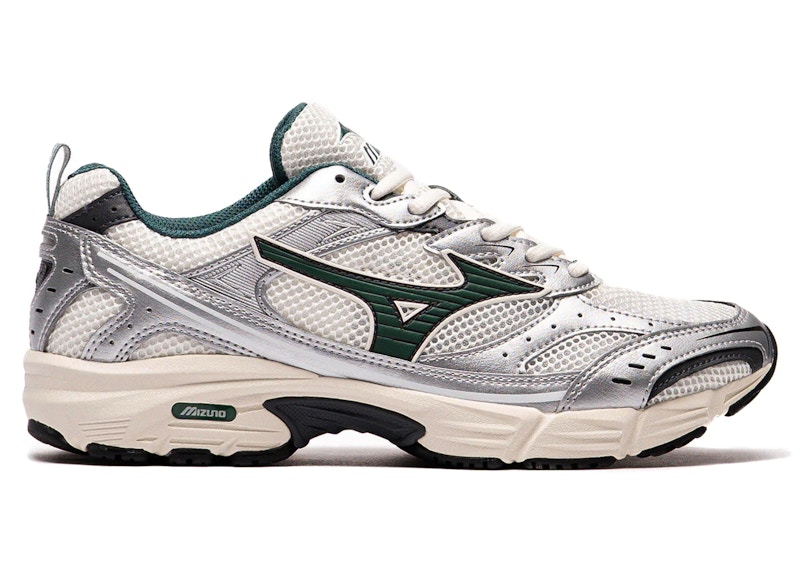 Pre-owned Mizuno Men's  Mxr Sneakers In Snow White/bistro Green/silver In Multi