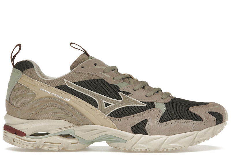 Pre-owned Mizuno Men's  Wave Rider 10 Sneakers In Beluga/vintage Khaki/mojave Desert In Multi