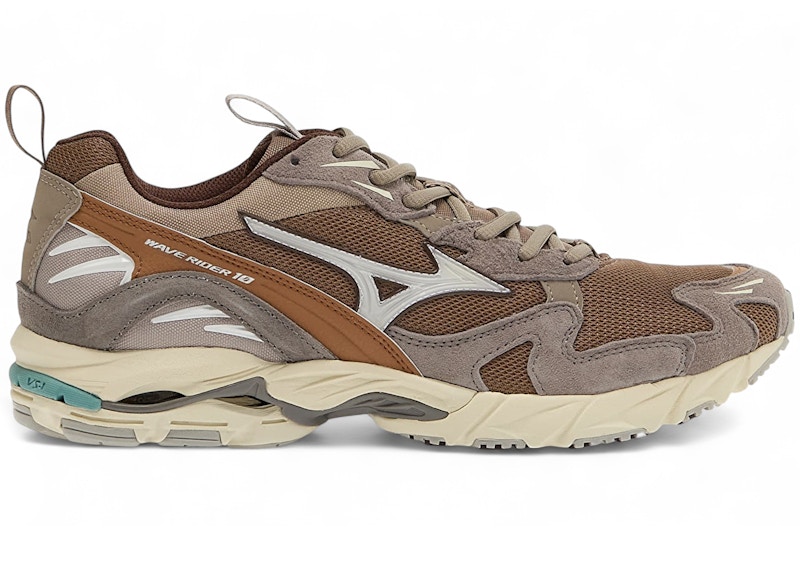 Pre-owned Mizuno Men's Wave Rider 10 Sneakers In Fossil/white/thrush