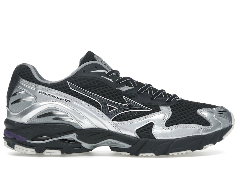 Pre-owned Mizuno Men's Wave Rider 10 Millennium Pack Sneakers Insand In Black/black Sand/purple Haze In Multi
