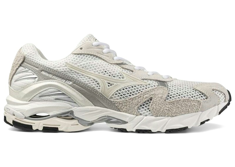 Mizuno Wave Rider 10 Suede, bianco come la neve, Harbor Mist