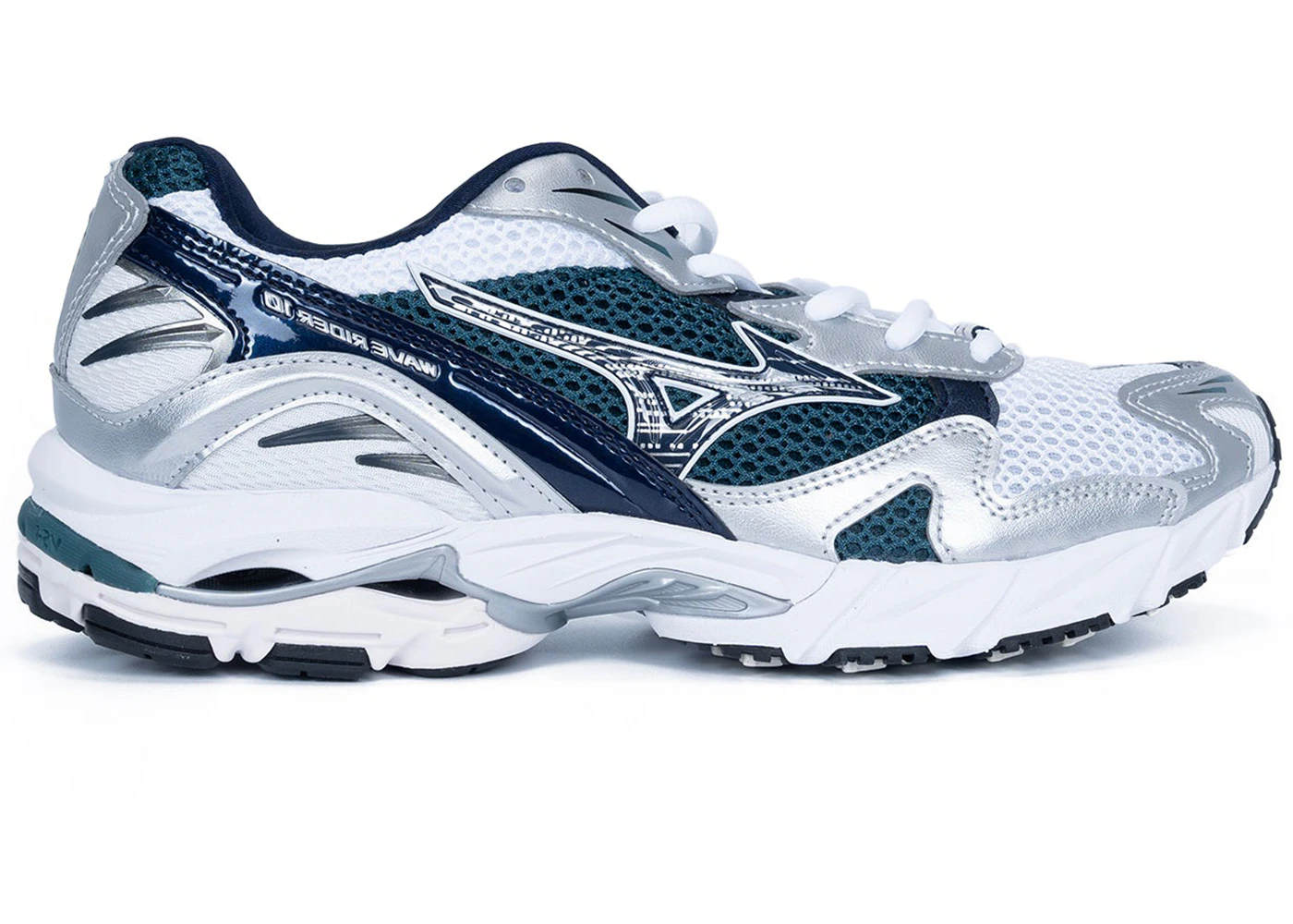 Mizuno Wave Rider 10 White Baritone Blue Men's D1GA210415 GB