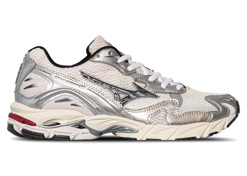 Mizuno Wave Rider 10 White Black Rythmic Red Men's