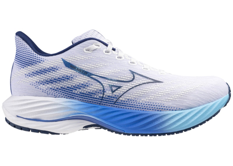 Mizuno Wave Rider 28 White Estate Blue Hombre J1GC2403 01 MX