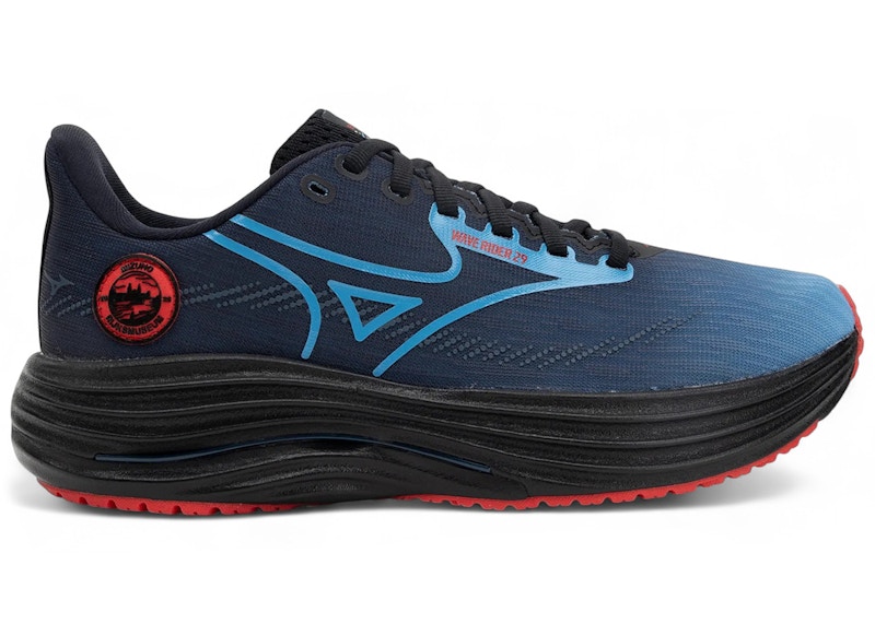 Mizuno Wave Rider 29 Amsterdam Black All Aboard High Risk Red