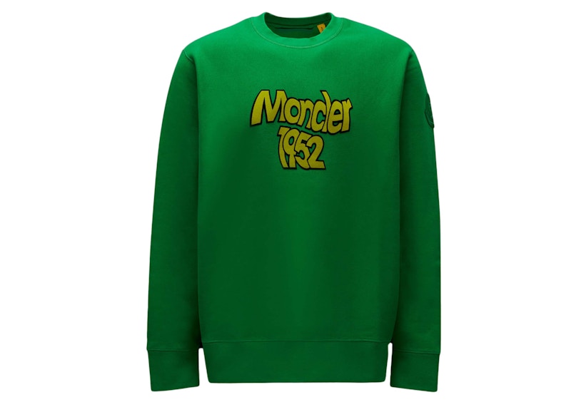 Moncler 1952 Logo Sweatshirt Green Yellow Men s US