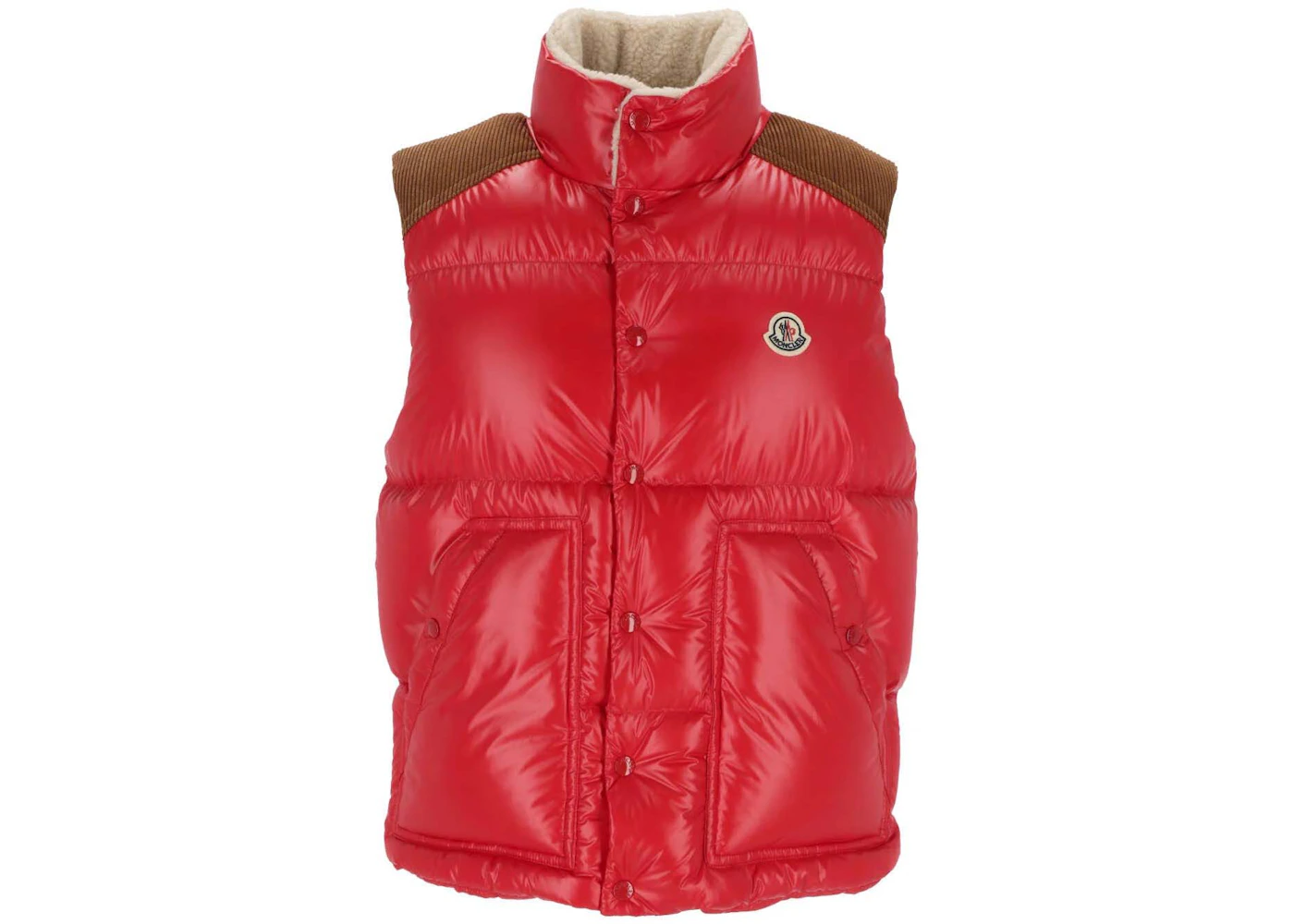 Moncler Ardeche Button-Up Down Vest Red Men's US