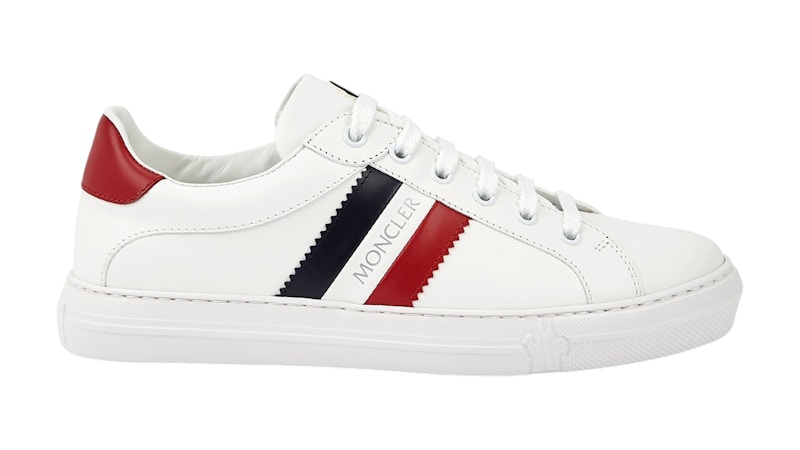 Pre-owned Moncler Women's Ariel Low Top Sneakers In White/navy Blue/red In Multi
