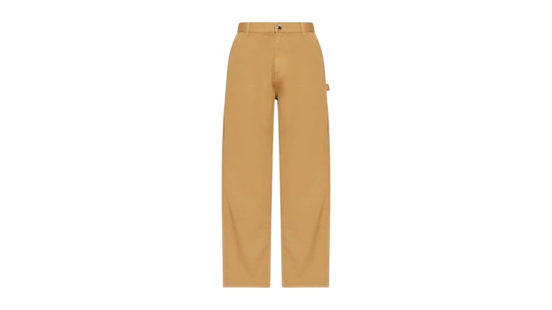 Moncler Button Up Zipper Straight Leg Pants Camel