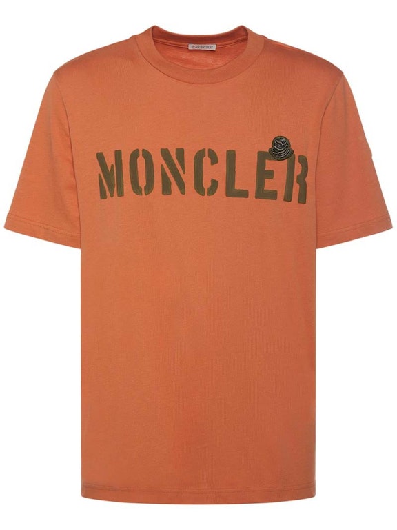 Pre-owned Moncler Center Logo T-shirt Orange