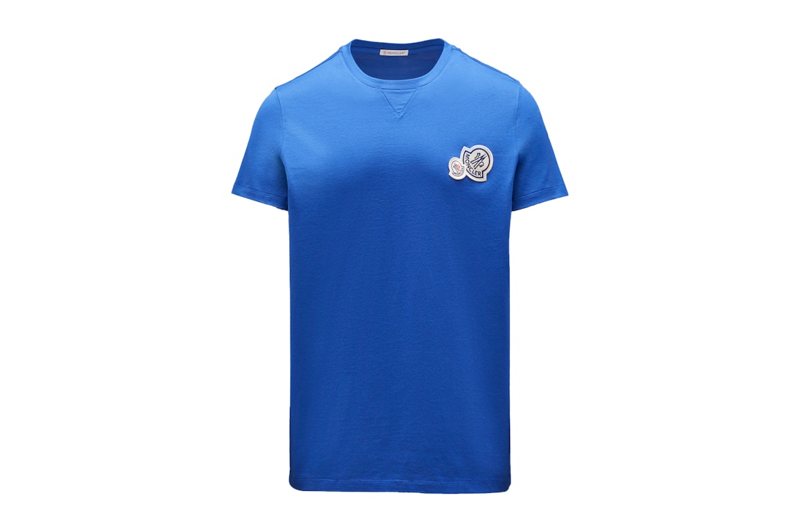 Pre-owned Moncler Double Logo T-shirt Ink Blue