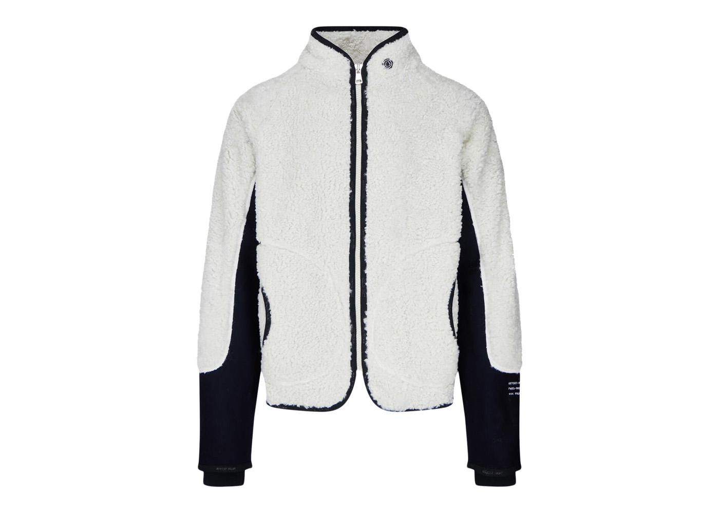 Moncler FRGMT Hiroshi Fujiwara Logo Zip-Up Fleece Cardigan Off White/Black