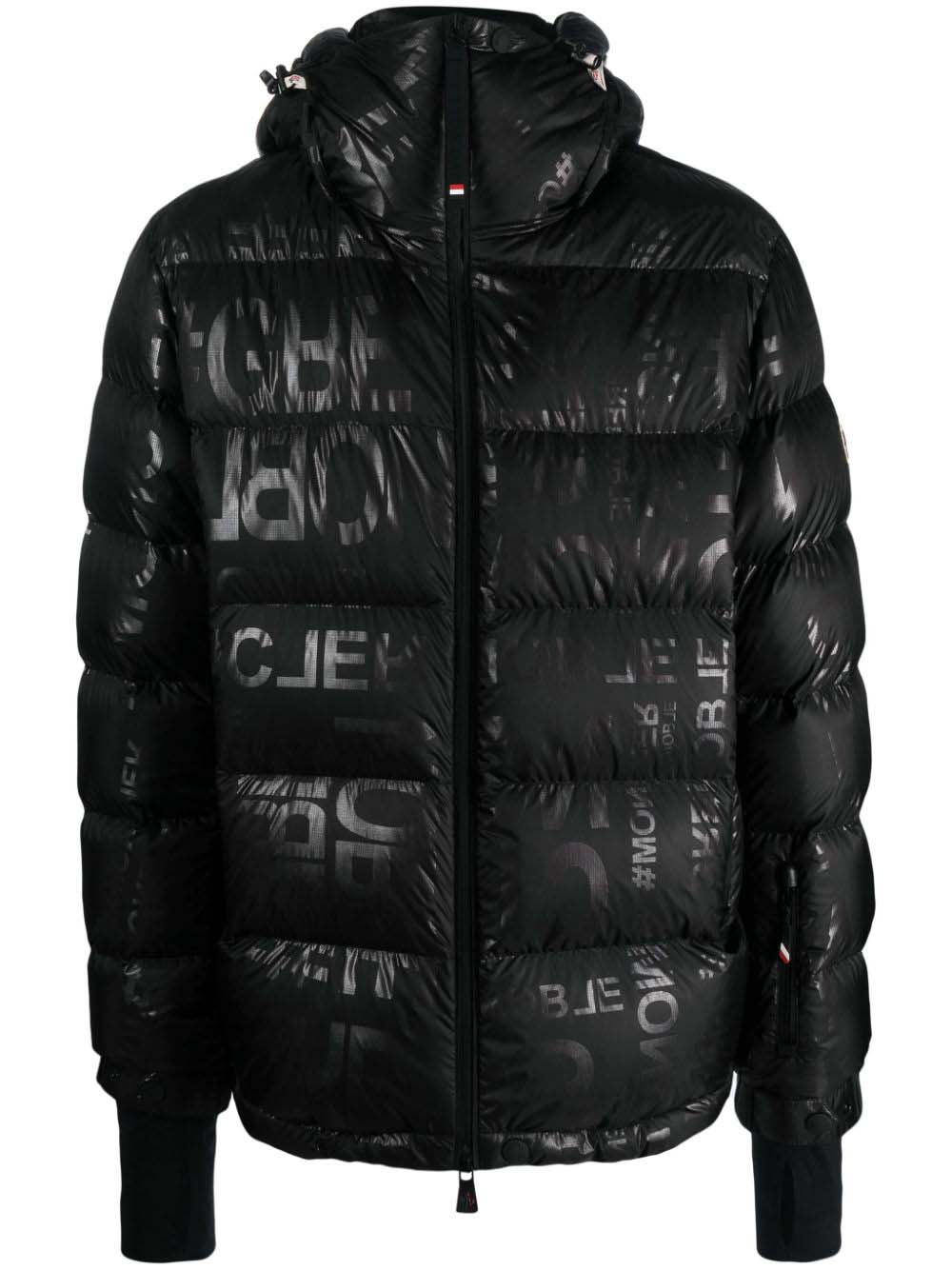 Moncler Grenoble Allover Logo Down Jacket Black Men's - US