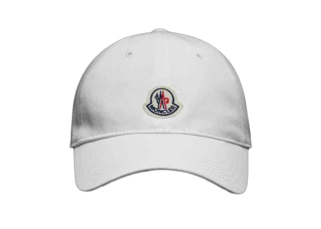 Pre-owned Moncler Logo Baseball Cap Optical White