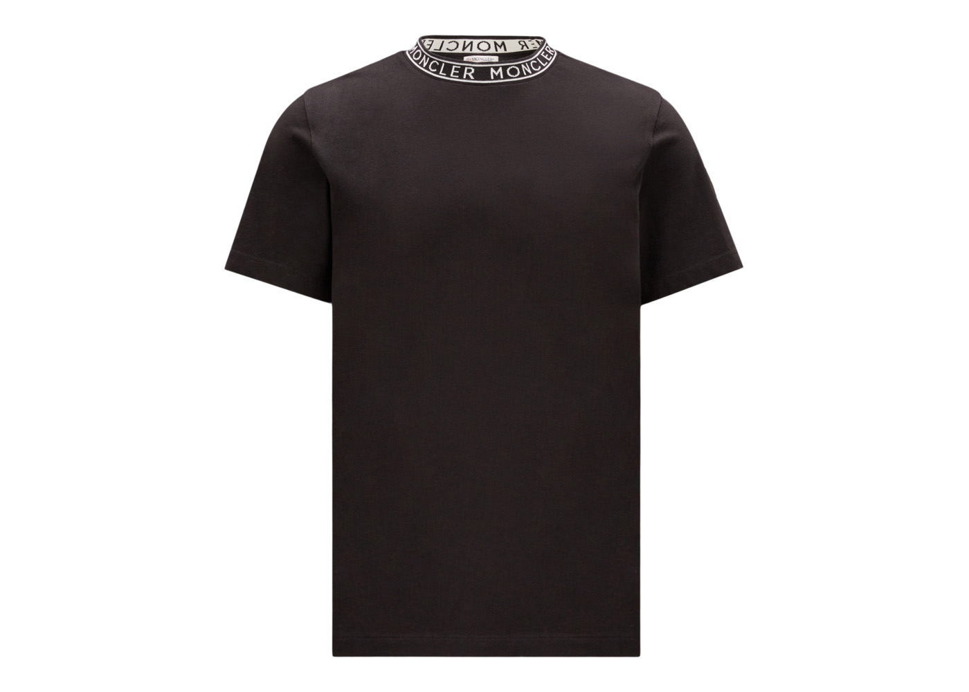 Moncler Logo Collar T-Shirt Black Men's - US
