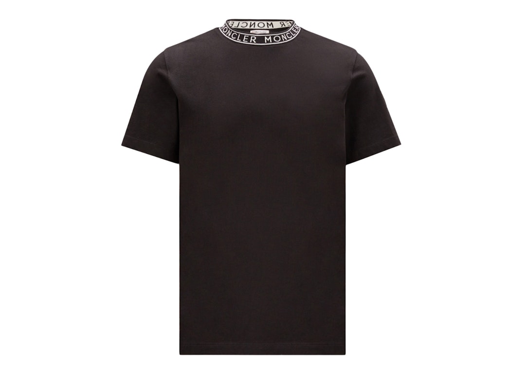 Pre-owned Moncler Logo Collar T-shirt Black