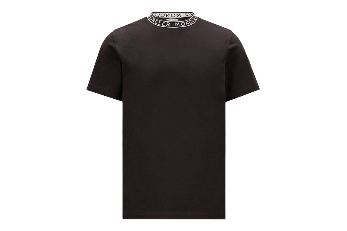 Pre-owned Moncler Logo Collar T-shirt Black