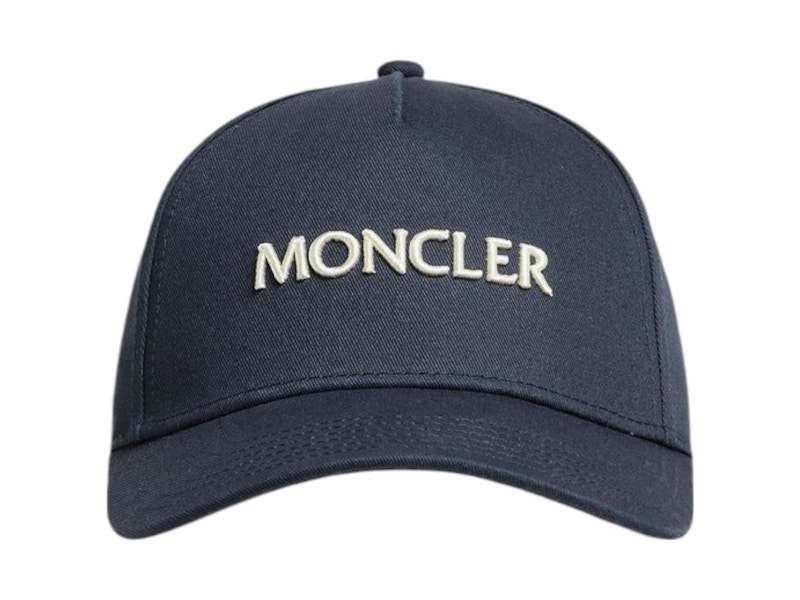 Moncler Logo Embroidered Baseball Cap Navy Men's - US