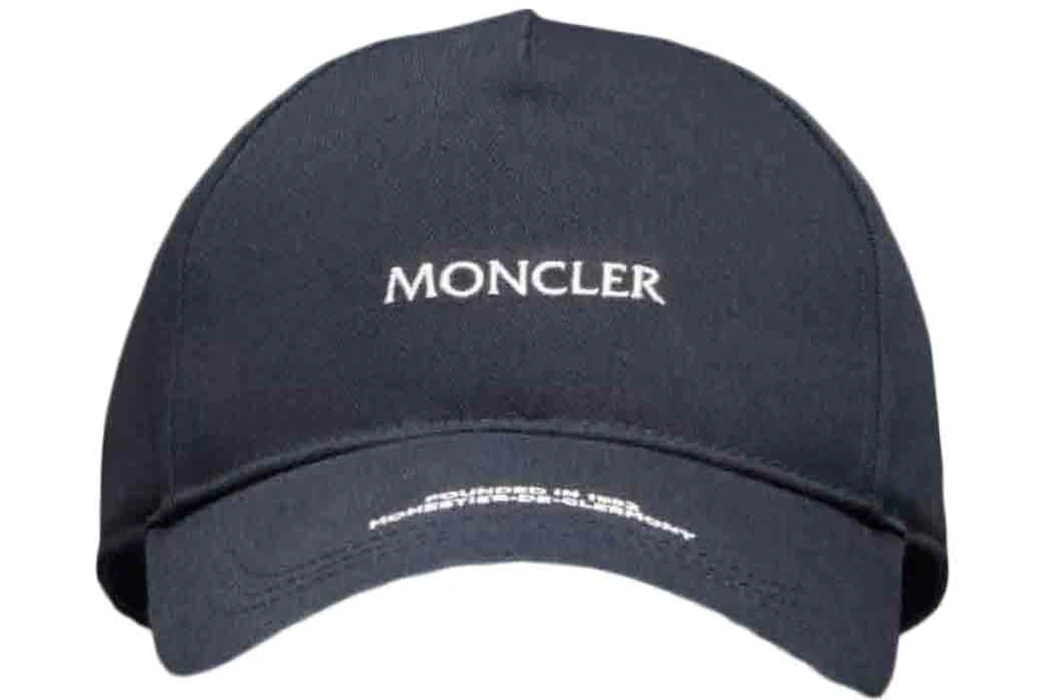 Moncler Logo Embroidered Baseball Cap Night Blue