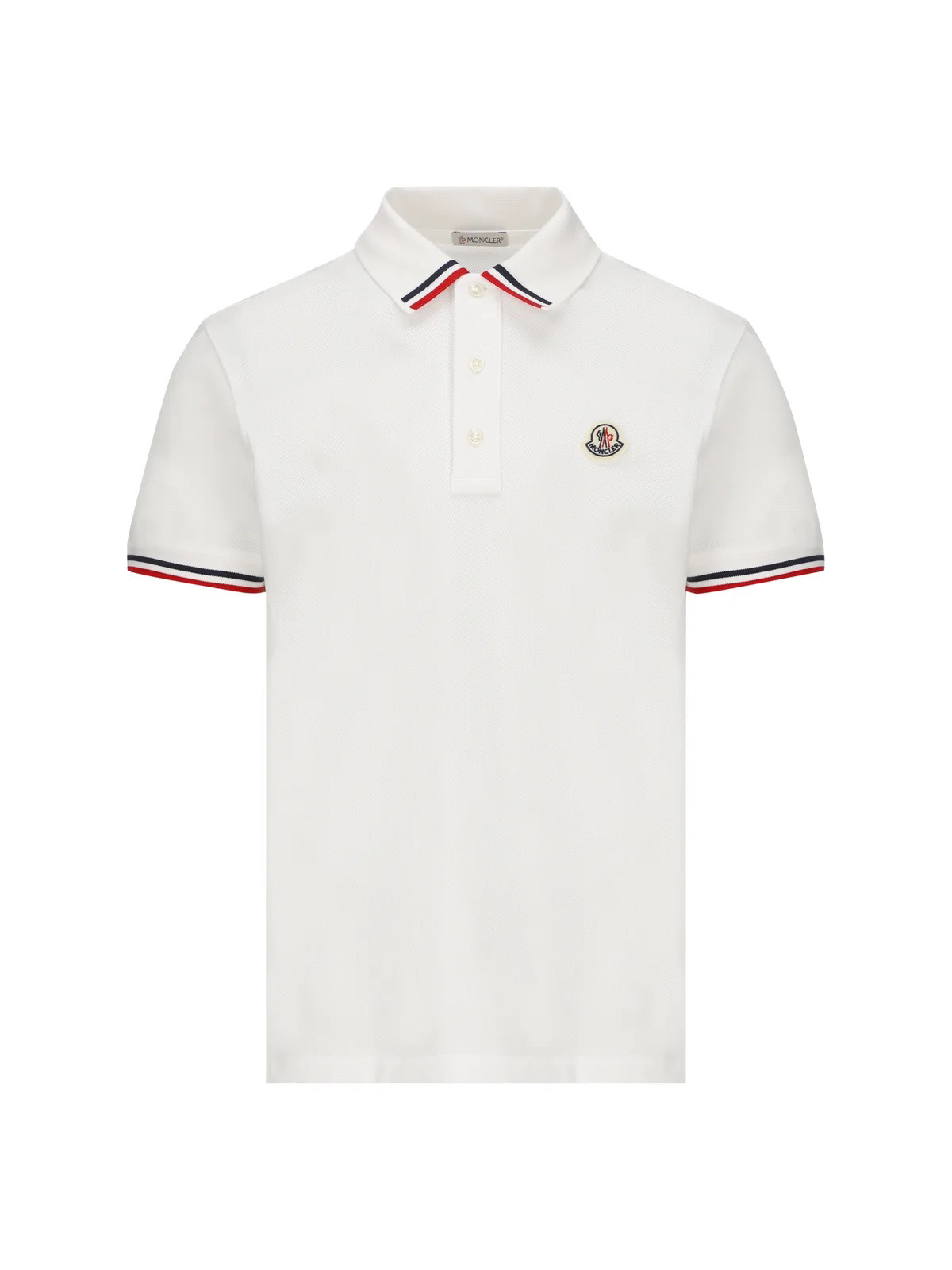 Moncler Logo Patch Short-Sleeved Polo Shirt White Men's - US