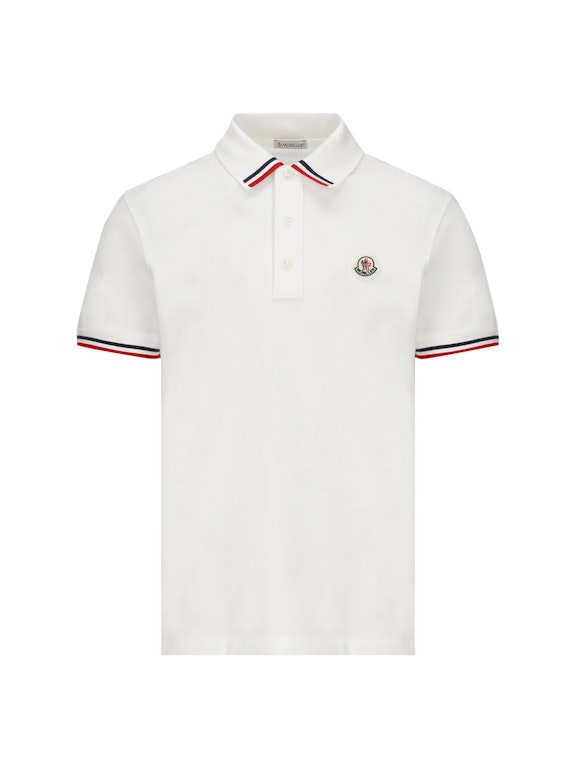 Pre-owned Moncler Logo Patch Short-sleeved Polo Shirt White