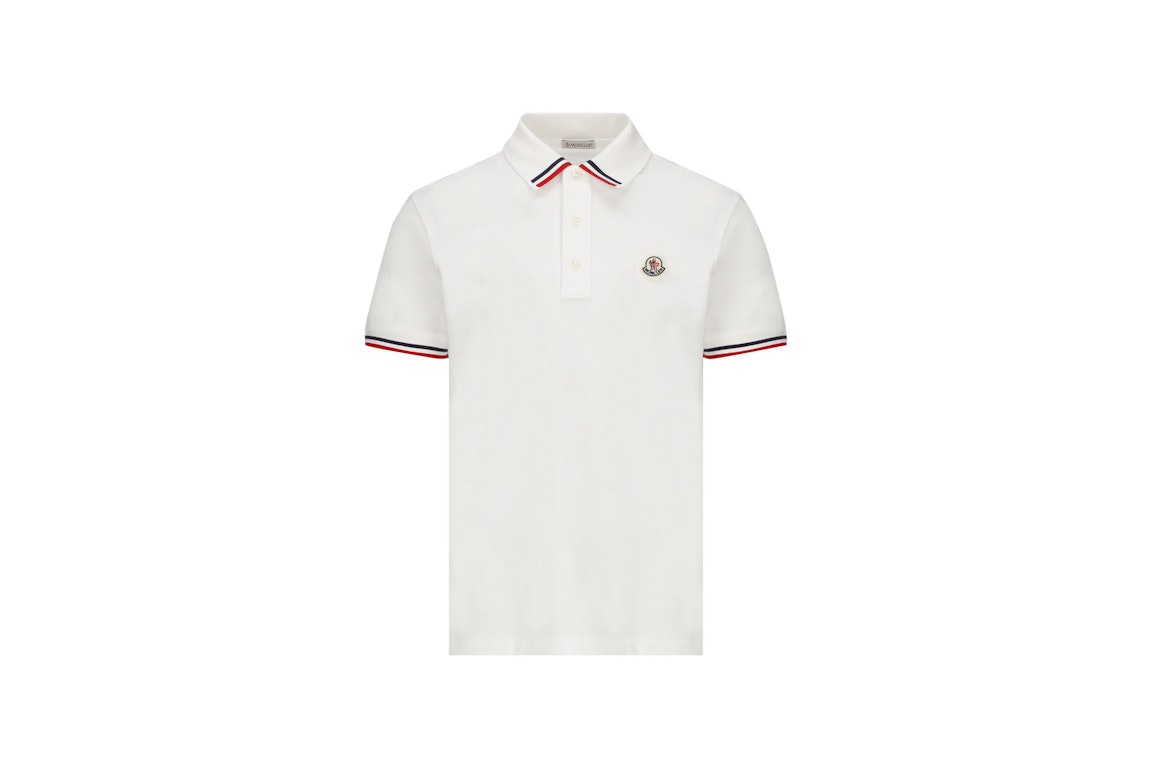 Pre-owned Moncler Logo Patch Short-sleeved Polo Shirt White