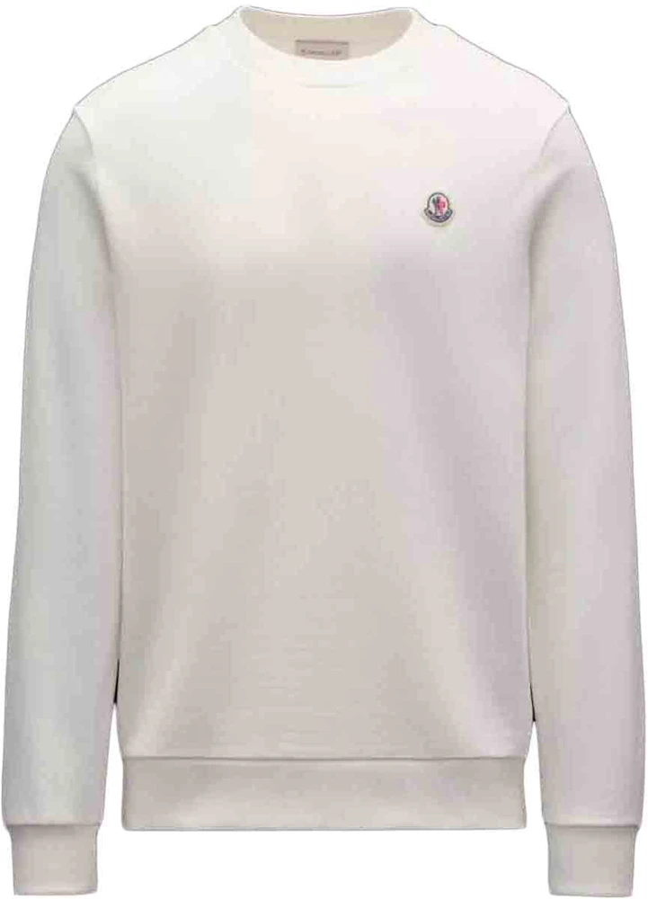 Moncler Logo Patch Sweatshirt Silk White Men's - GB