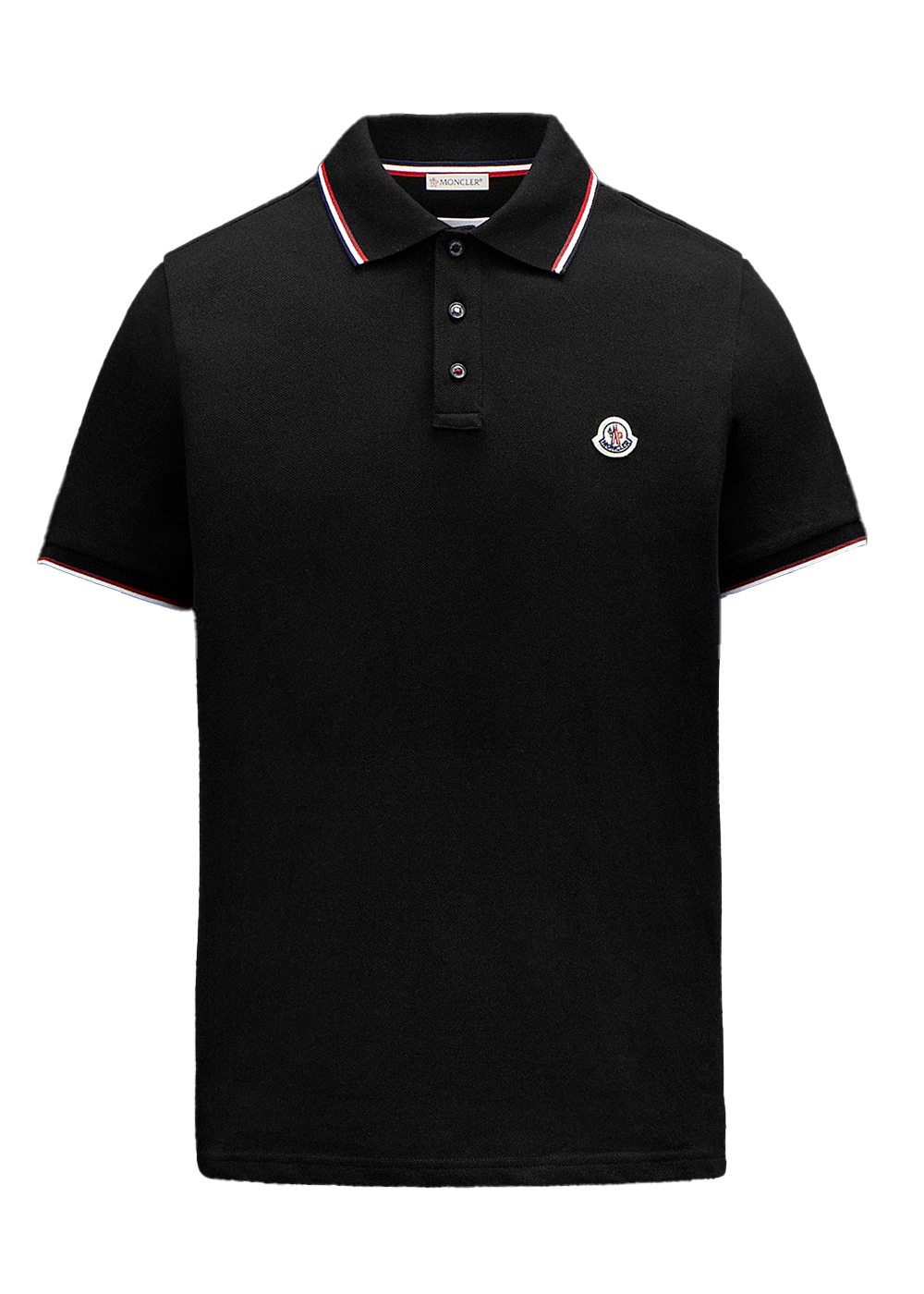 Moncler Logo Polo Shirt Black/Red/White Men's - US