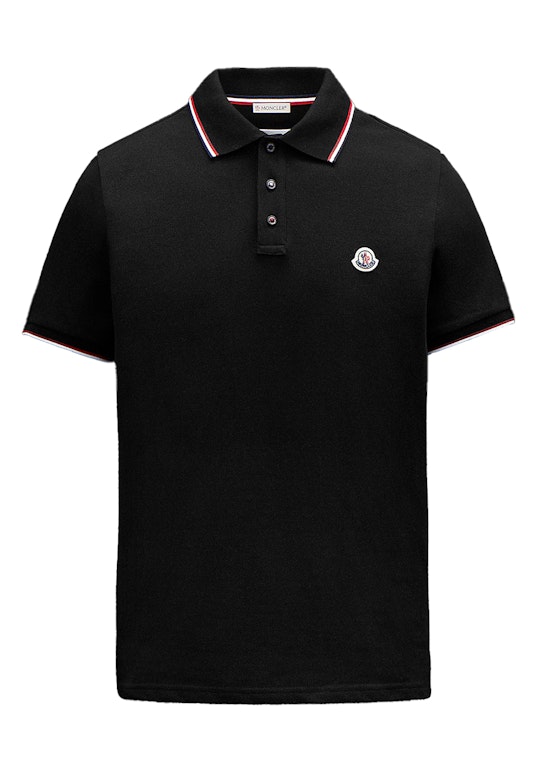 Pre-owned Moncler Logo Polo Shirt Black/red/white