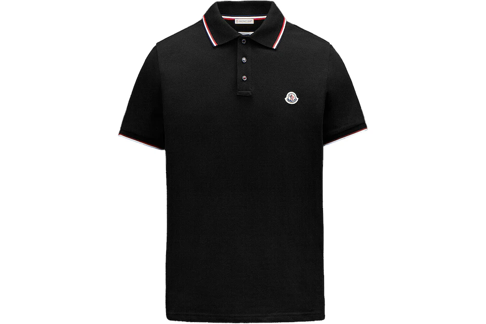 Moncler Logo Polo Shirt Black/Red/White