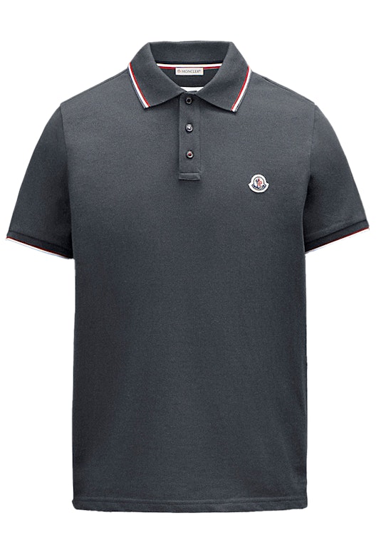 Pre-owned Moncler Logo Polo Shirt Dark Grey/red/black