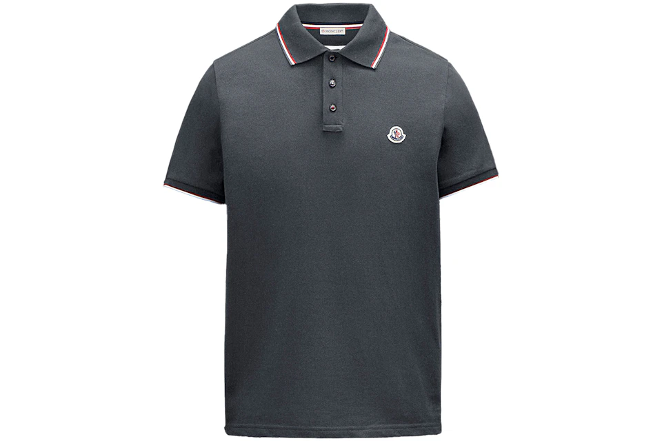 Moncler Logo Polo Shirt Dark Grey/Red/Black