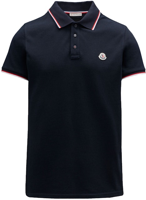 Vakantie Hesje snap Moncler Logo Polo Shirt Navy blue/Red/White Men's - US