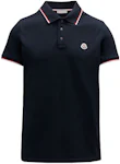 Moncler Logo Polo Shirt Navy blue/Red/White