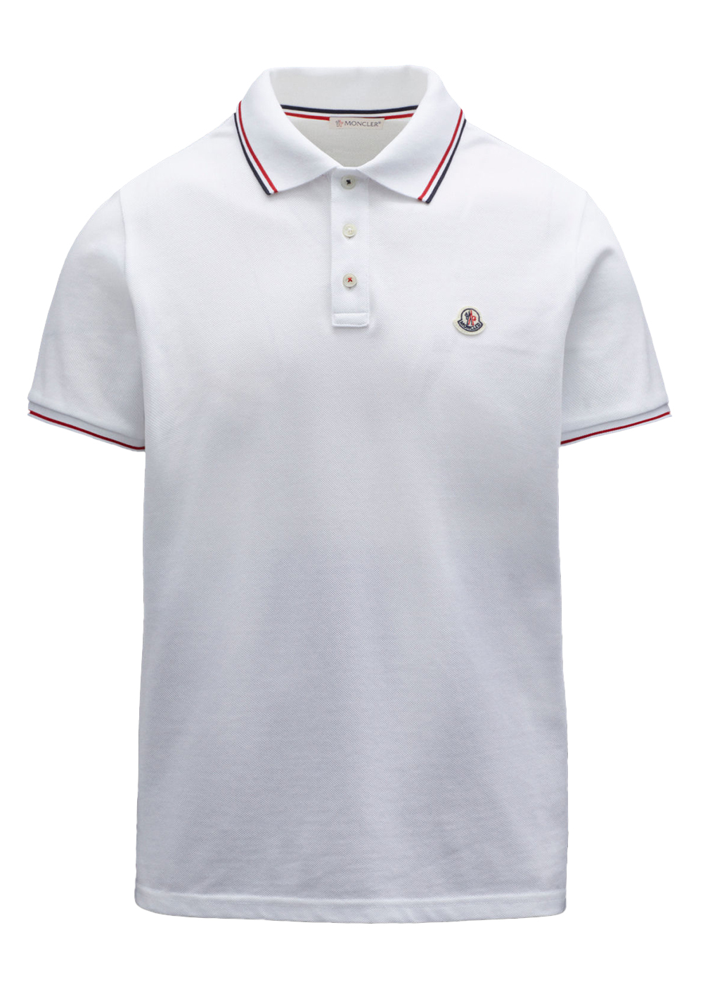 Moncler Logo Polo Shirt White/Red/Black -