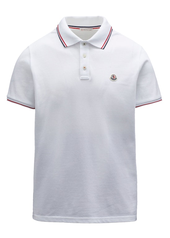 Pre-owned Moncler Logo Polo Shirt White/red/black