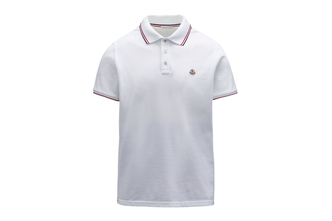 Pre-owned Moncler Logo Polo Shirt White/red/black